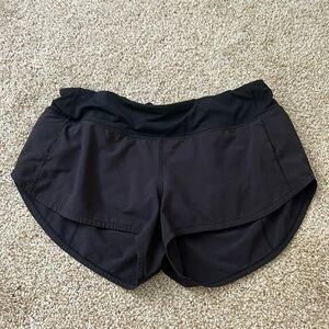 Black lululemon speed up shorts